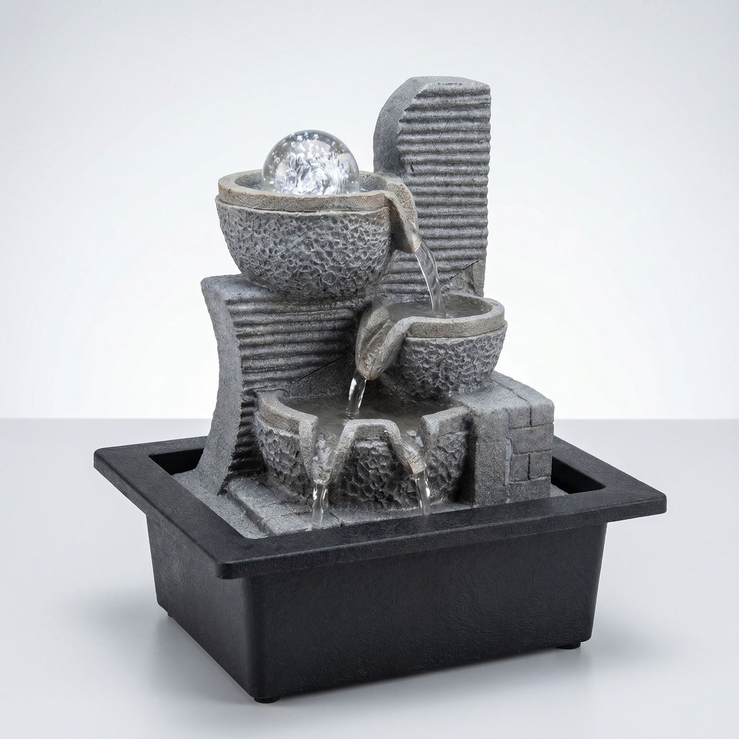 Cascading GemStone Themed Tabletop Fountain (h10.5 X w9 Inches)